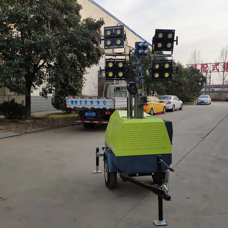 맞춤형 공장 조명 발광 다이오드 이동식 등대 7m 조명 타워 백색광 발광 디젤 연료 판매