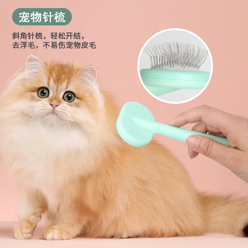 Double-Sided Open Comb Row Needle Comb For Cat Nail Clippers & Hair Removal Pet Beauty Suit With Flea Comb Grooming Tools