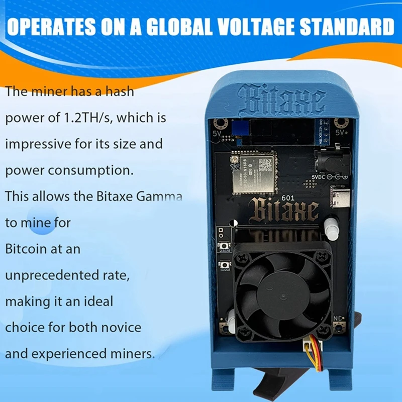 Bitaxe Gamma 601 1.2TH/S 18–22 W BTC Solo Lottery Miner BM1370 Asic Bitcoin Crypto Miner von Antminer S21 Pro US-Stecker