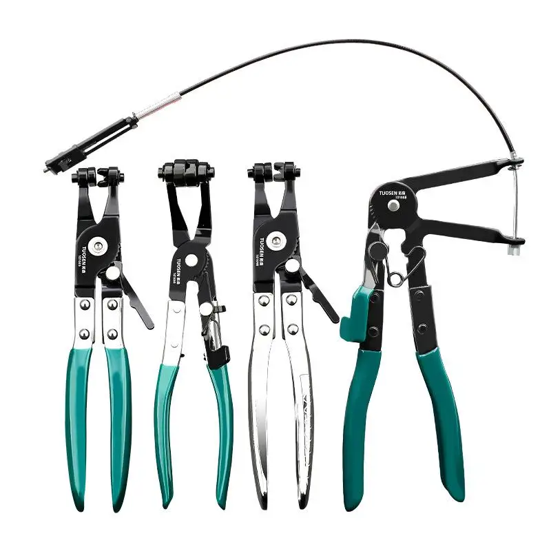 【C】Long Reach Wire Spring Hose Clamp Pliers Tool Auto Removal Hand Cable Type For Car Repairs Hose Clamp Hand-held Clip view 2