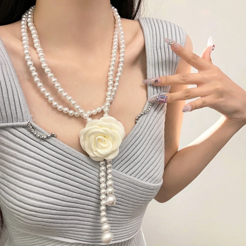 

Pearl Chain Belt for Women Party Dress Chain Waist Belt Decorative Long Necklace