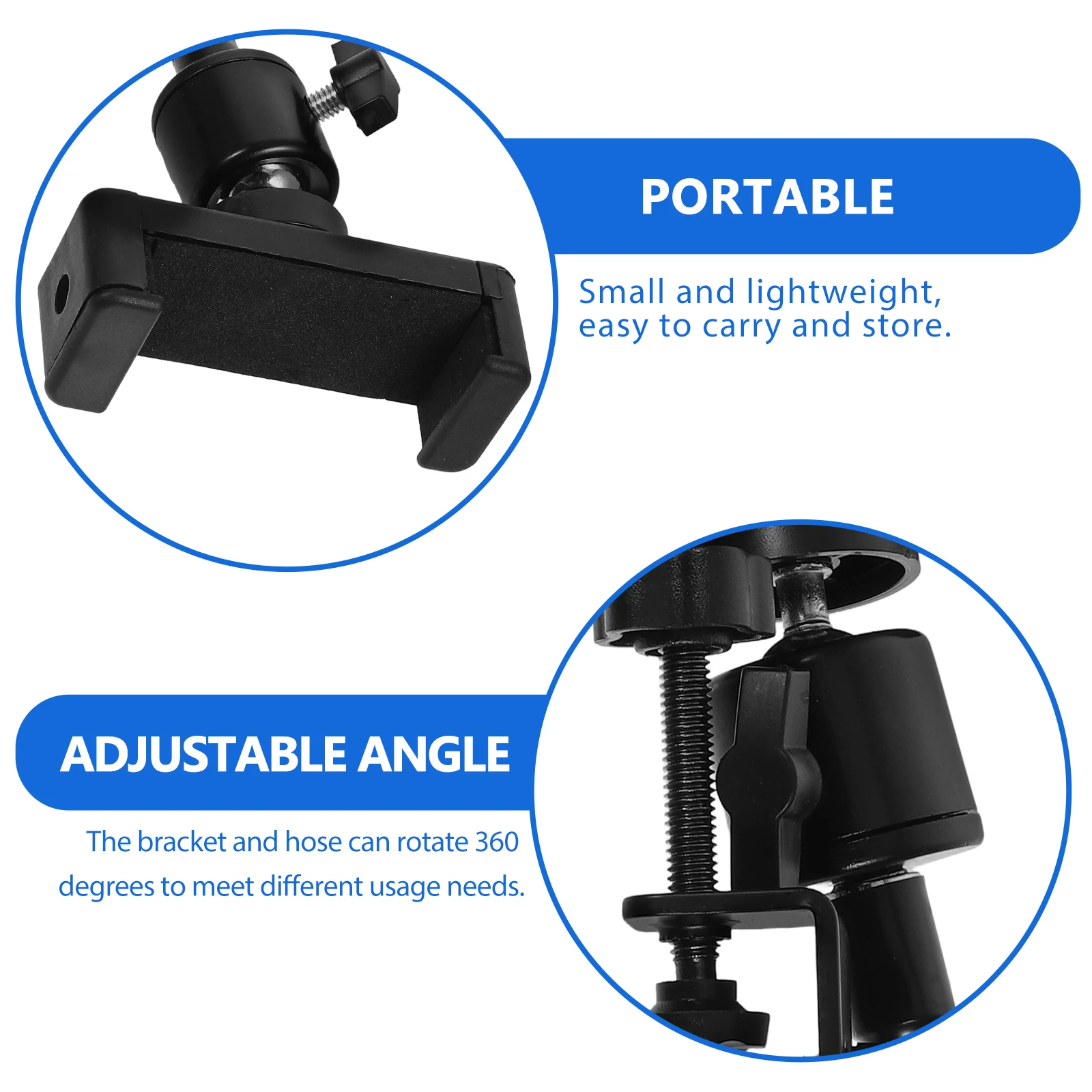 

Adjustable Mic Phone Durable Strong Clip Protection Compatible With Bike Handlebars For Vloggers Musicians Podcasters Recording