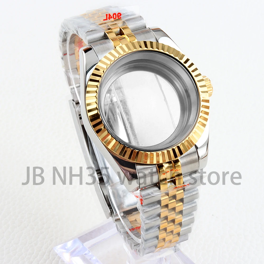 Rose Gold/Gold 36mm/39mm Watch Case 20mm Jubilee Strap Stainless Steel Bracelet for Datejust NH35 NH36 Movment 28.5mm Dial