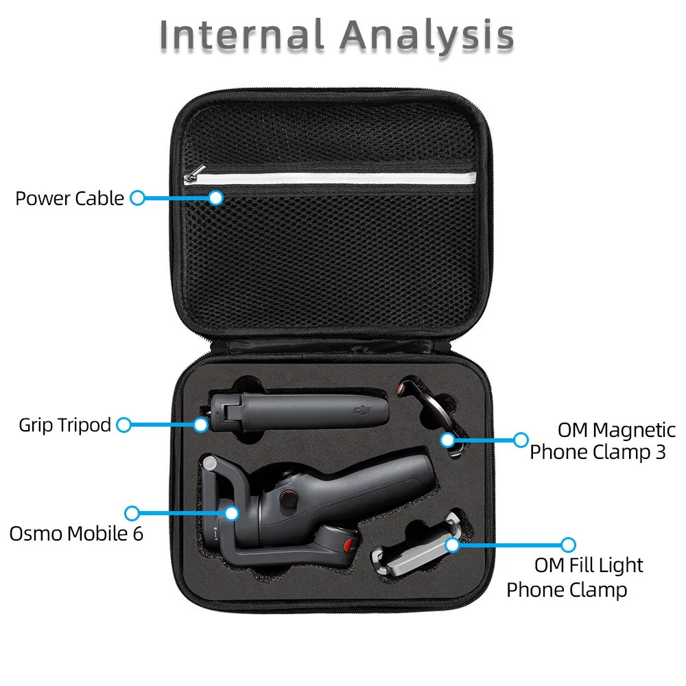 Estuche de transporte EVA portátil para DJI OM6, estuche para estabilizador DJI OM 6, accesorios a prueba de golpes y almacenamiento protector