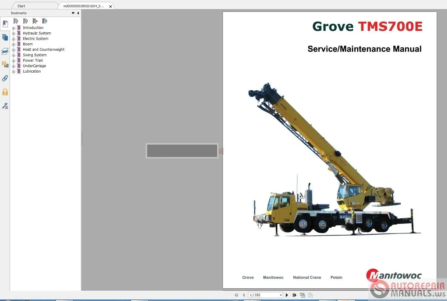 TruckEPC Grove Crane TMS SERIES FULL SERVICE MANUAL