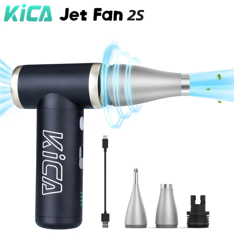 KICA Jetfan 2S Electric Blower Cordless Portable Air Duster 27.5m/s 117000 RPM Rechargeable Metal Air Cleaner