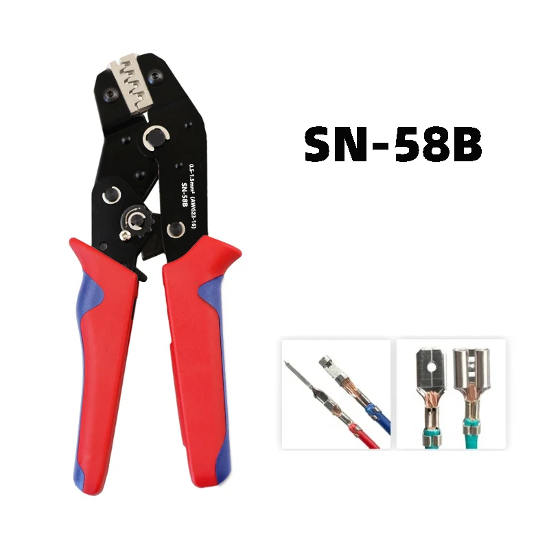 SN-58B Electrical Crimper Automotive Crimping Plier For TAB 2.8/4.8/6.3 SM2.5 XH2.54 Terminals Kit Electrical Hand Tools