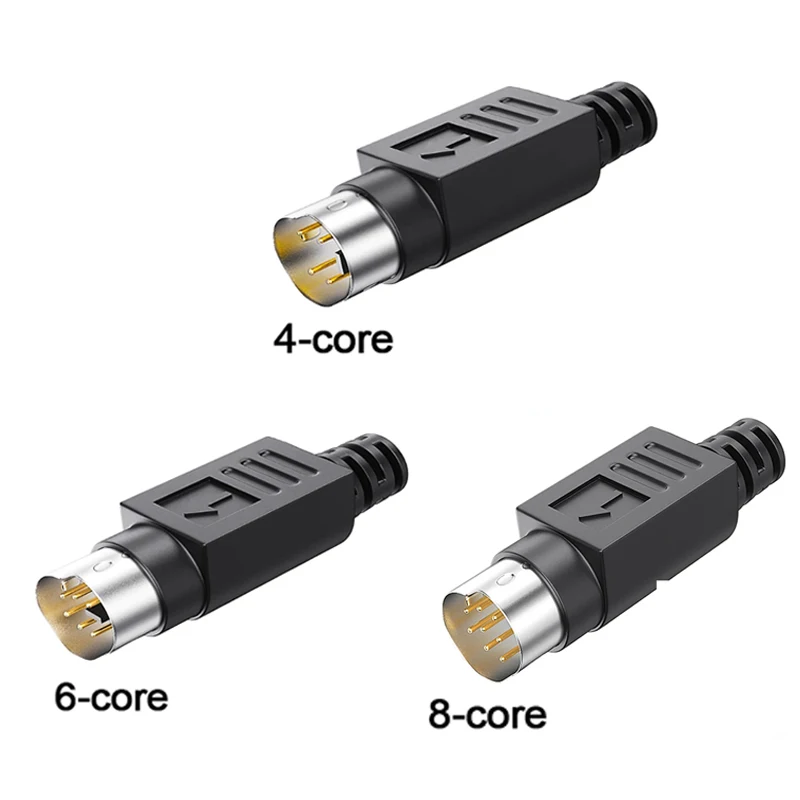 1PCS 4Pin/6Pin/8Pin Mini DIN Male Plug MD8 Connector DIY Soldering Cable Plug for PLC