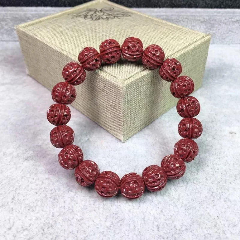 Walnut Beads Natural Purple Sand Men's and Women's Single Ring Bracelet