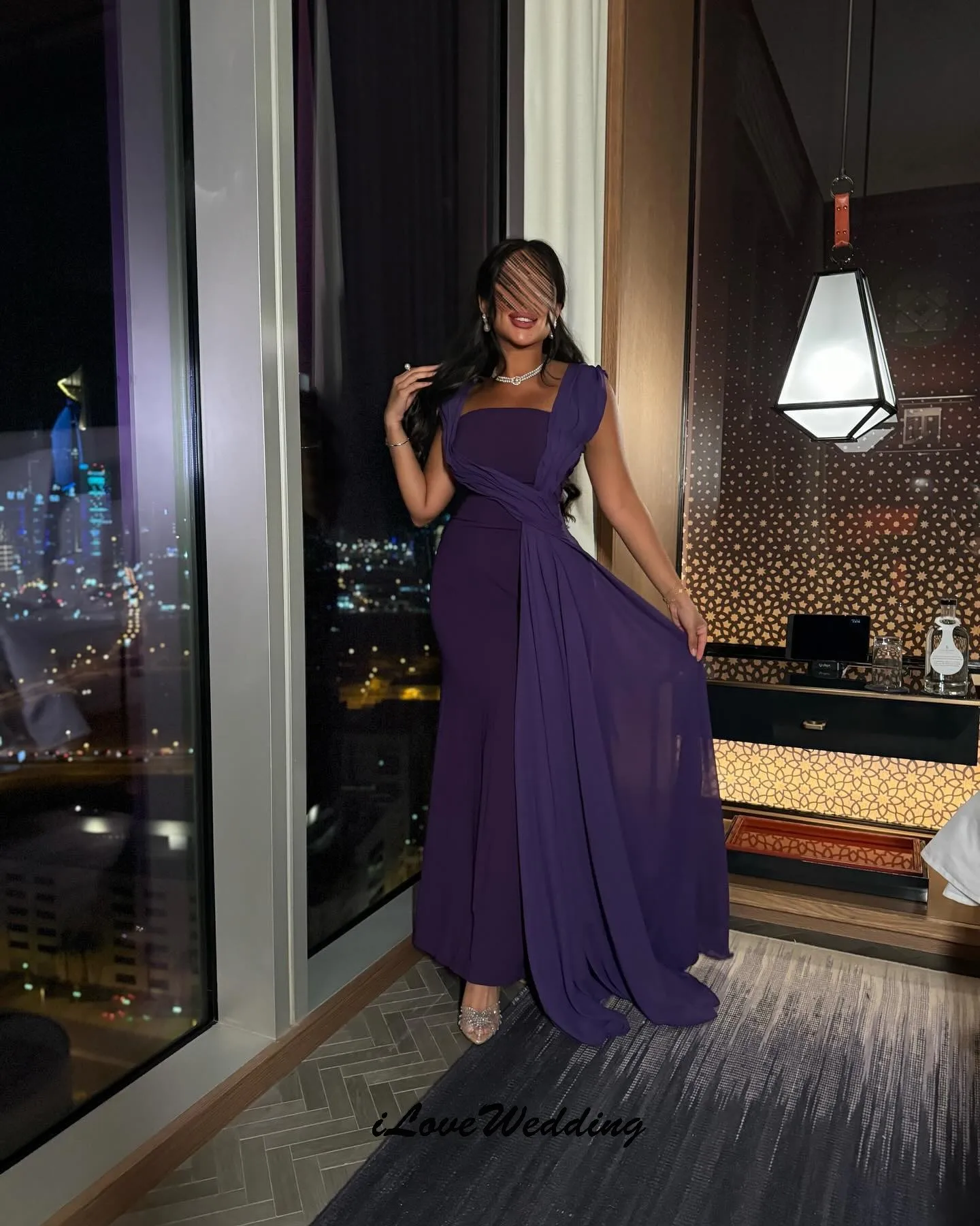 

Dark Purple Sleeveless Evening Dresses 2025 Mermaid Satin Elegant Women Party Dress Ankle Length Formal Gowns Gala Customized