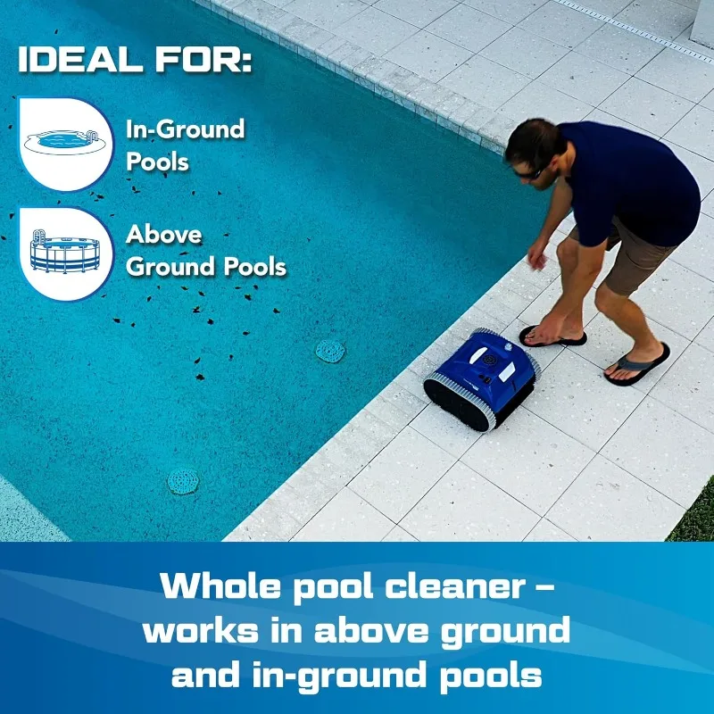 (All-New 2025) POOL BLASTER CX-300 Cordless Robotic Pool Cleaner for Smaller Inground & Above Ground Pools, 2.5 Hr Runtime