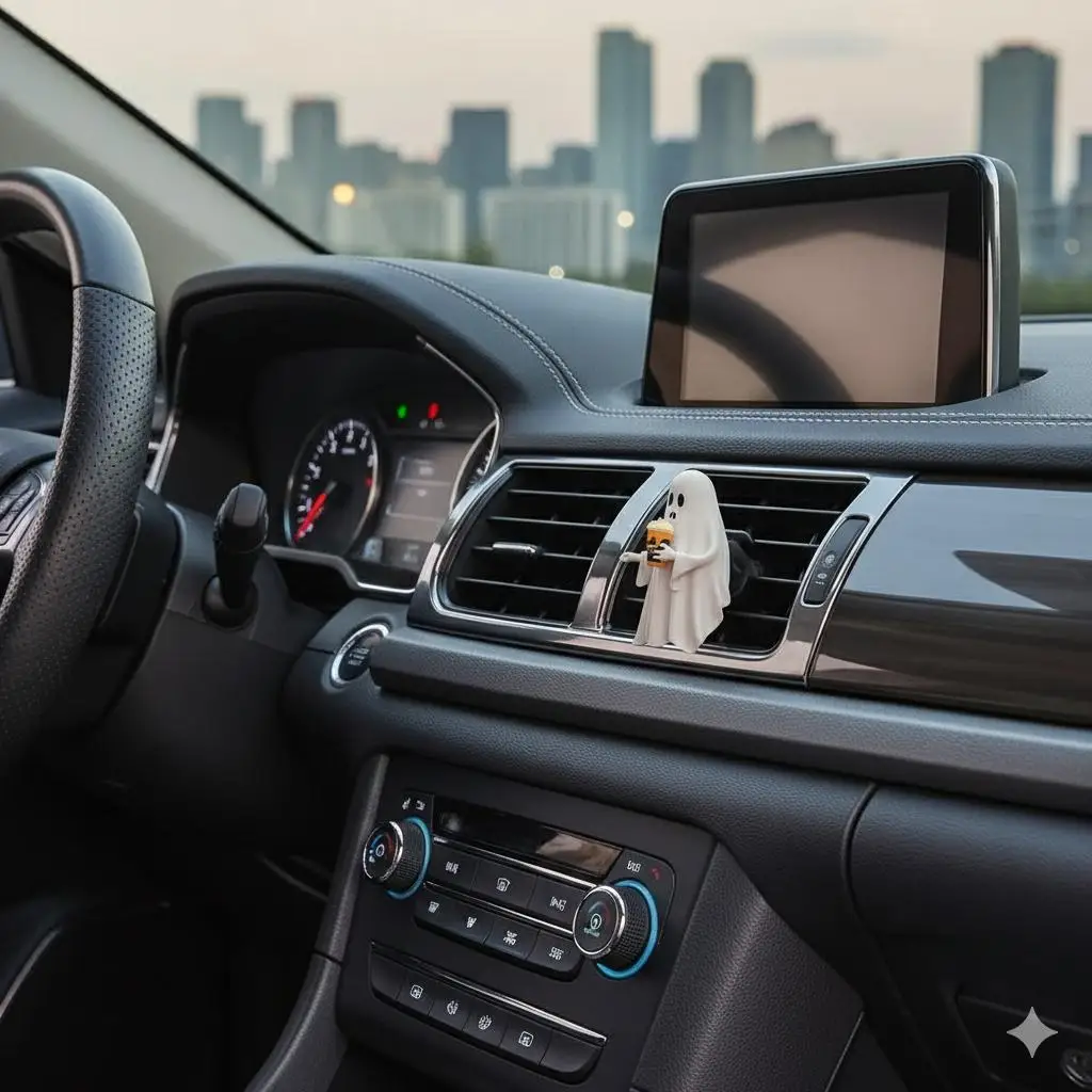 

2025 Cute Ghost Cartoon Car Air Vent Clip Decoration Accessories Halloween Funny Holiday Auto Interior Ornament Diffuser Gift
