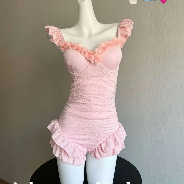 Maillot de bain une pièce pour femmes, bretelles dos nu, coupe cintrée, mignon, Style japonais, amincissant, nouvelle collection 2025