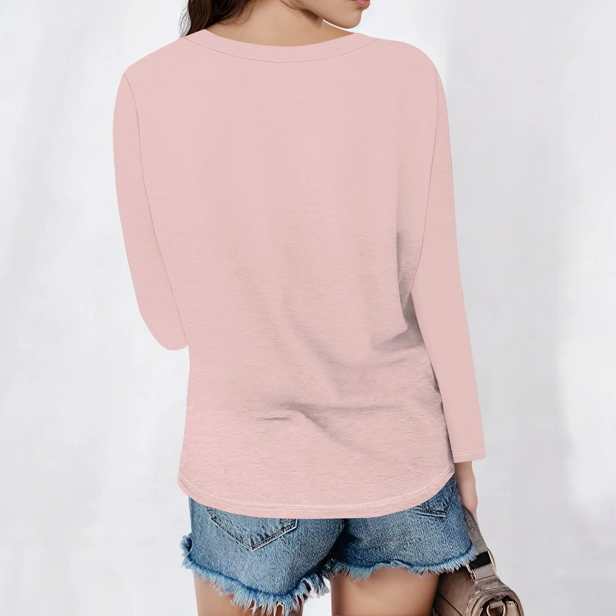 

Women's Long Sleeve Color Block Tunics Tops V Neck Casual Cute Shirts Fall Loose Fit Blouses Tees
