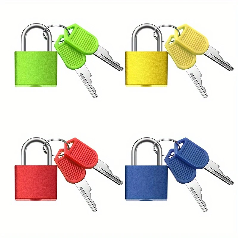 2Durable metal padlock set with keys - Compact colored luggage with gym lock，Suitable for school lockers