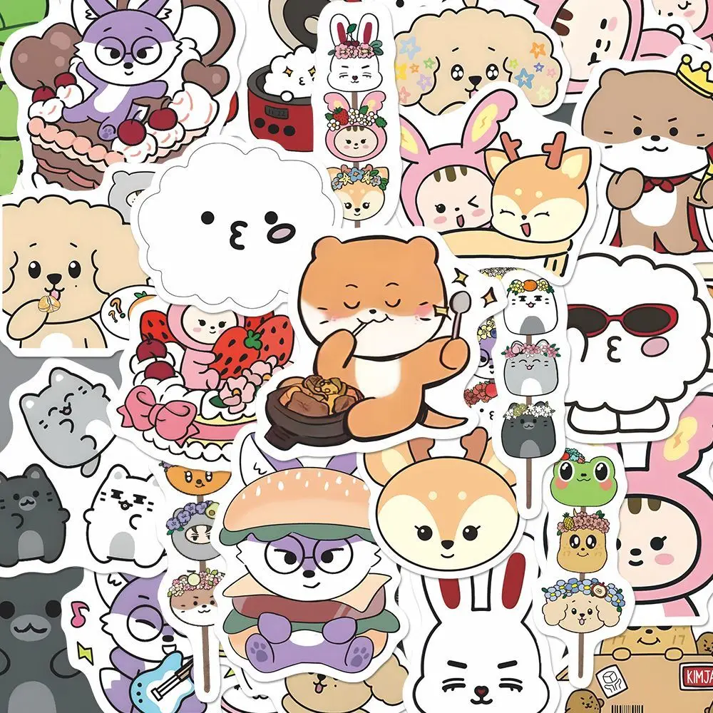 64pcs KPOP Miniteen Animal Plastic Stickers S COUPS JUN DINO WONWOO WOOZI DK MINGYU THE8 SEGKWAN Cute Cartoon Waterproof Sticker