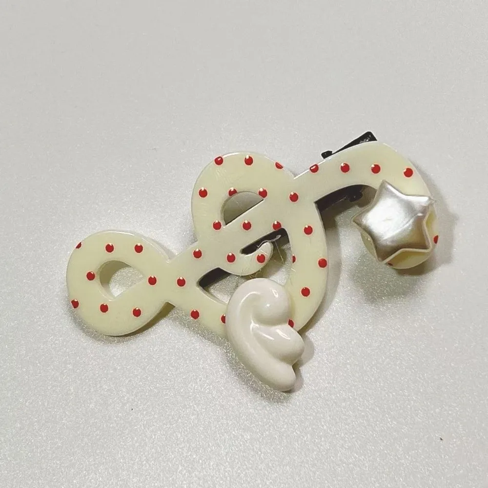 Acrylic Music Note Hairpin Anti Slip Polka Dot Star Wing Clip Korean Style Sweet Shape Student Hair Accessory Casual Wear