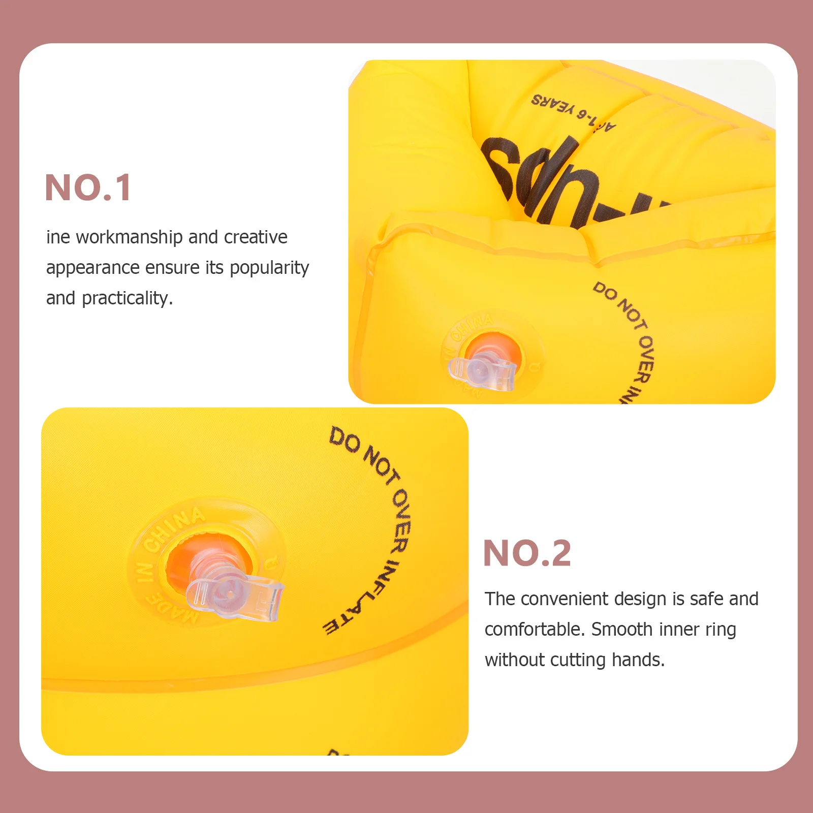 

2Pcs Adult Inflatable Arm Float Sleeves High Grade PVC Round Floaties Swimming Aid Pool Fun Supplies Arm Floaties
