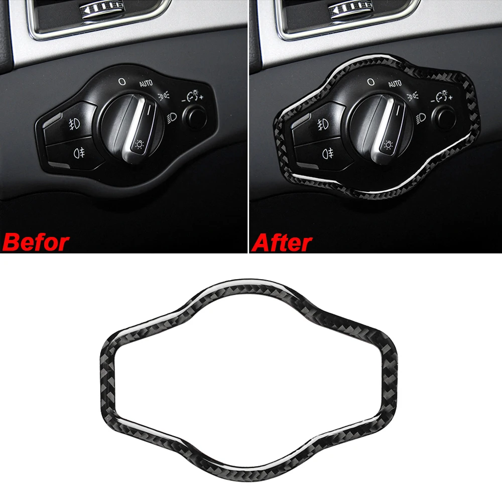 

Carbon Fiber Headlight Switch Stickers For Audi A4 S4 RS4 B8 8K A5 S5 RS5 8T 8F Q5 SQ5 8R 2009-16 Interior Accessoire Voiture