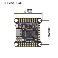JHEMCU F7 Stack F722 Dual Flight Controller + RuiBet 60A ESC 3-6S | 30.5x30.5mm for RC FPV Freestyle Drones