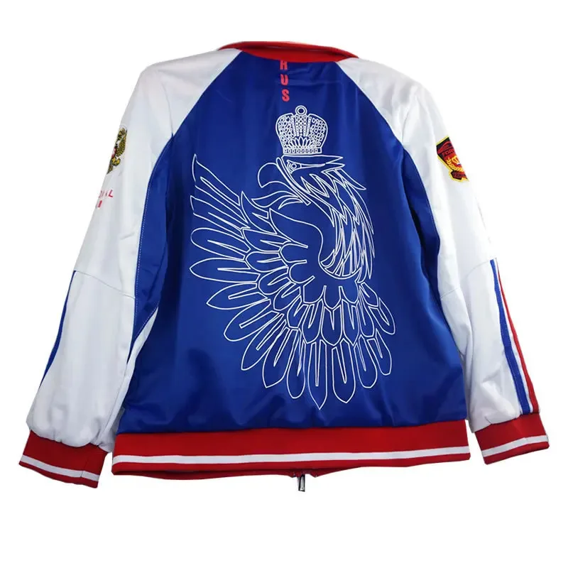 애니메이션 유리!!! ICE 코스프레 유니폼 Yuri Plisetsky 자켓 할로윈 세트 여성용 및 남성용 파티 공연 의상