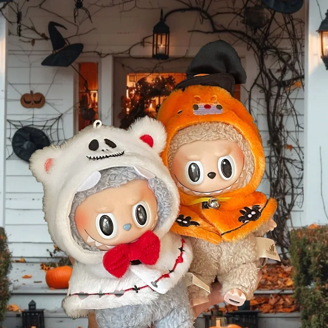 Labubu I II Dolls Cool Clothes Halloween Pumpkin Accessories With Hat Korea Kpop Exo Clothing Plush Doll'S Clothes DIY Gifts