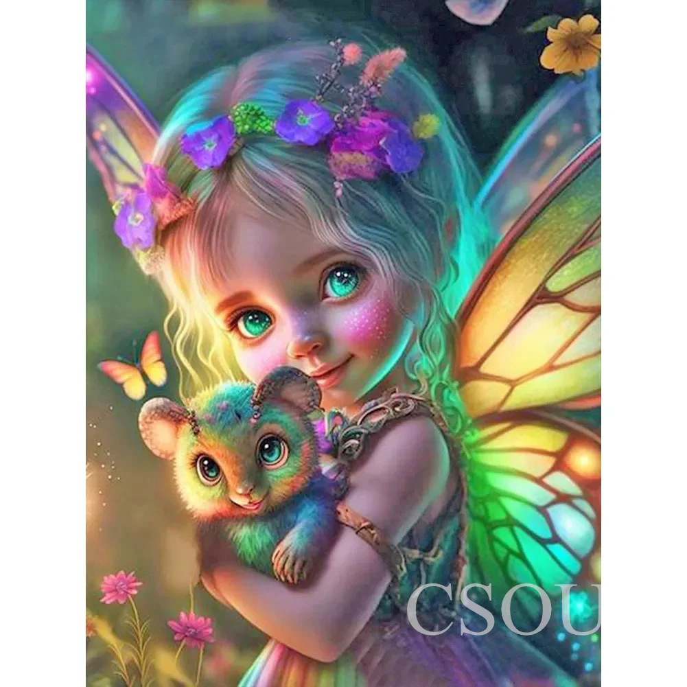 

Fairy Dust-Full Square Drill Crystal Diamond Painting, 5D Butterfly Embroidery, Cross Stitch, Mosaic Needlwork Rhinestones, DI