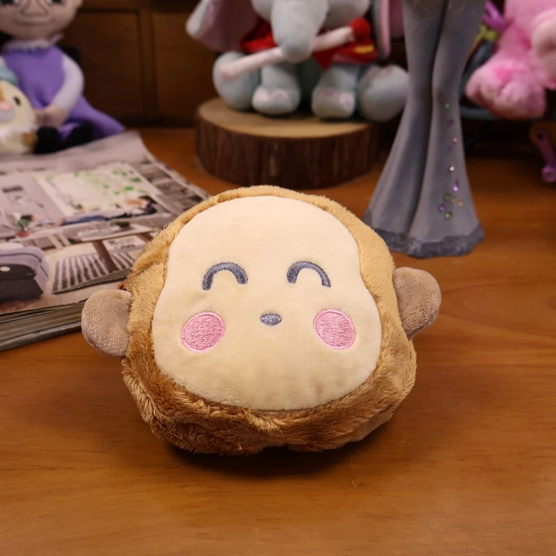 

Monkichi Обезьяна Плюшевый Кошелек Для Монет Кошелек Аниме Голова Kawaii Милая Сумка Брелок Круглый Чехол Для Монет