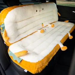 Thick Plush Car Seat Covers Cartoon Warmth Rear Seat Backrest Car Travel Camping Mattress For Sleeping Auto Interior Accessories