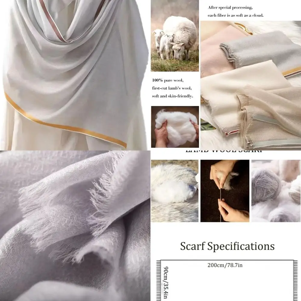 

Elegant Cashmere Pashmina Shawl - Silk & Wool Blend Scarf, Lightweight and Skin-Friendly Wrap