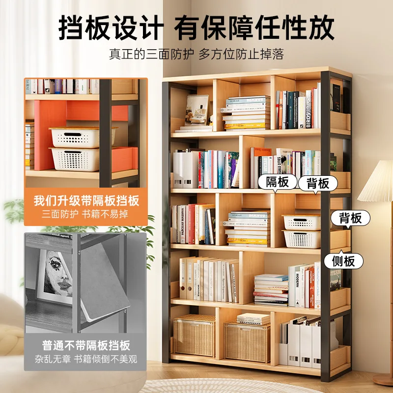 Shelves Multi-layer shelves Office bookcases Display cabinets Steel and wood bookshelves Integrated wall-to-wall wrought iron