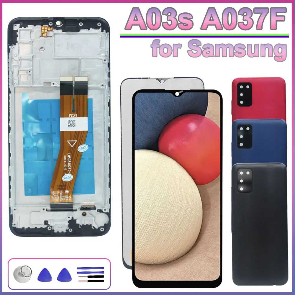 Nuevo LCD para Samsung Galaxy A03s A037F A037M pantalla LCD con pantalla táctil digitalizador de repuesto para Samsung A03S LCD con marco