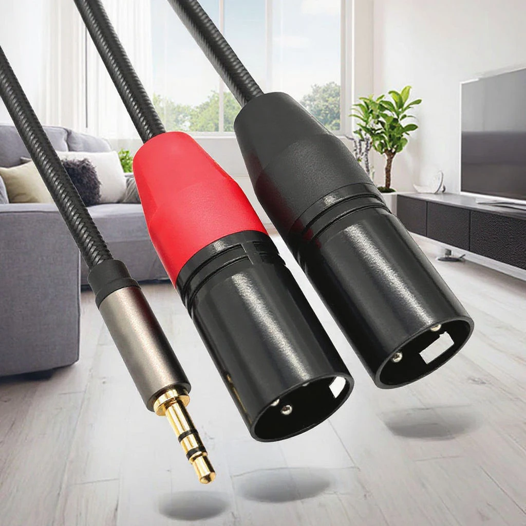 3,5-mm-Klinkenstecker auf XLR-Audiokabel, TRS-Stereo-Stecker auf Buchse, Dual-XLR-Splitter für Mischpulte, Lautsprecher und Verstärker – Detail 4