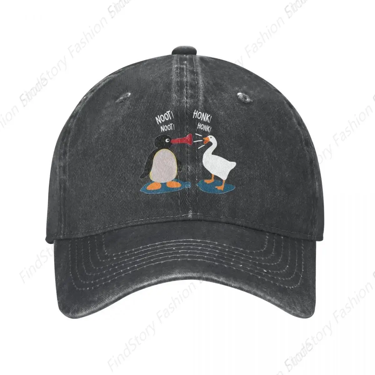 Cute Penguins And Funny Goose Baseball Cap Unisex Vintage Trucker Denim Hat Adjustable Cowboy for Men Women Casual Hip-hop Sport