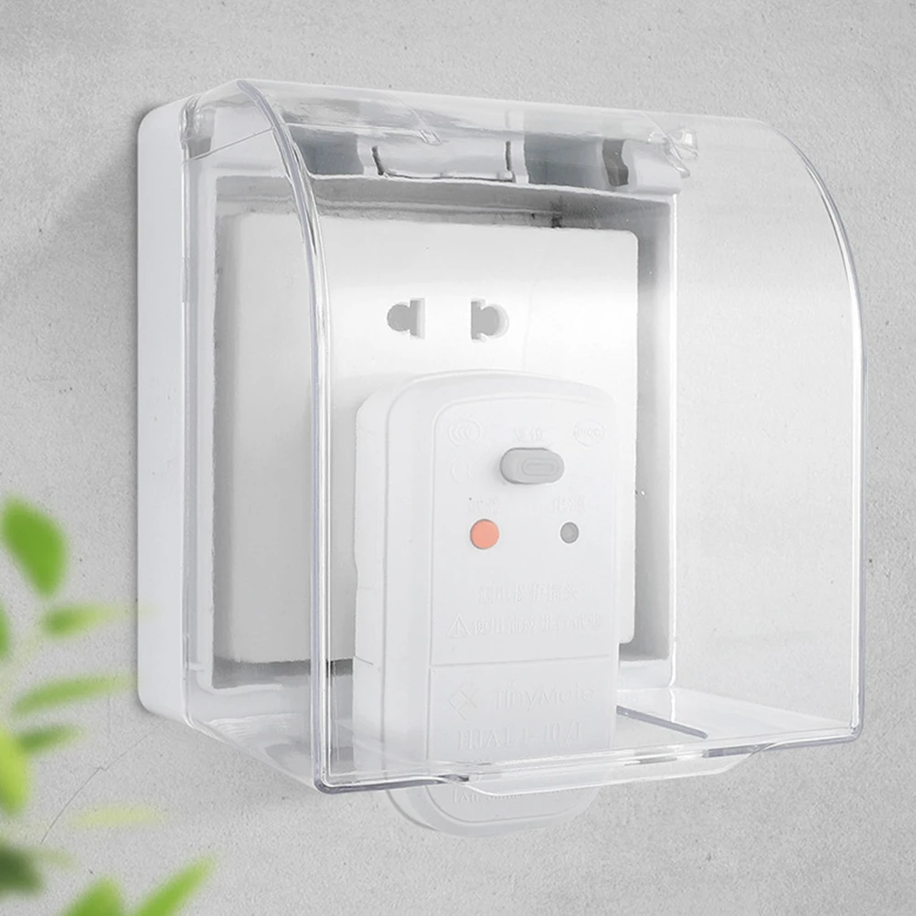 

2Pcs 86 Type Waterproof Cover Transparent Socket Protector Dustproof Insectproof Bathroom Outlet Panel Box Guard Snack
