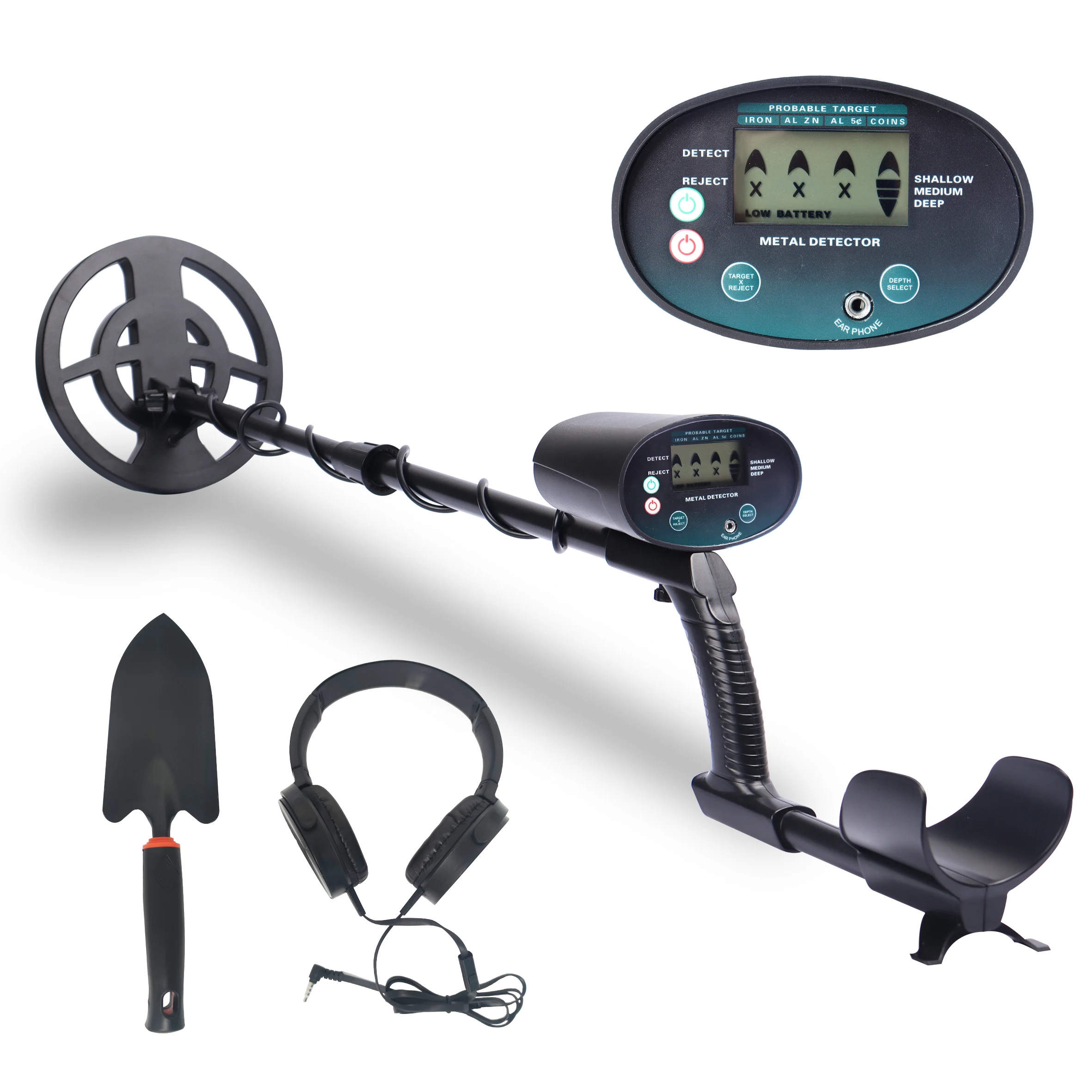 GT620G new design LCD display metal detector cheaper price waterproof searching coil 2kg