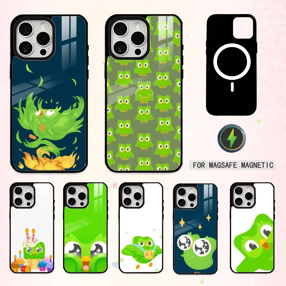 

Duolingo Owl Phone Case For iPhone17,16,15,14,13,12,11 Plus,Pro Max Magnetic For Magsafe Wireless Charging