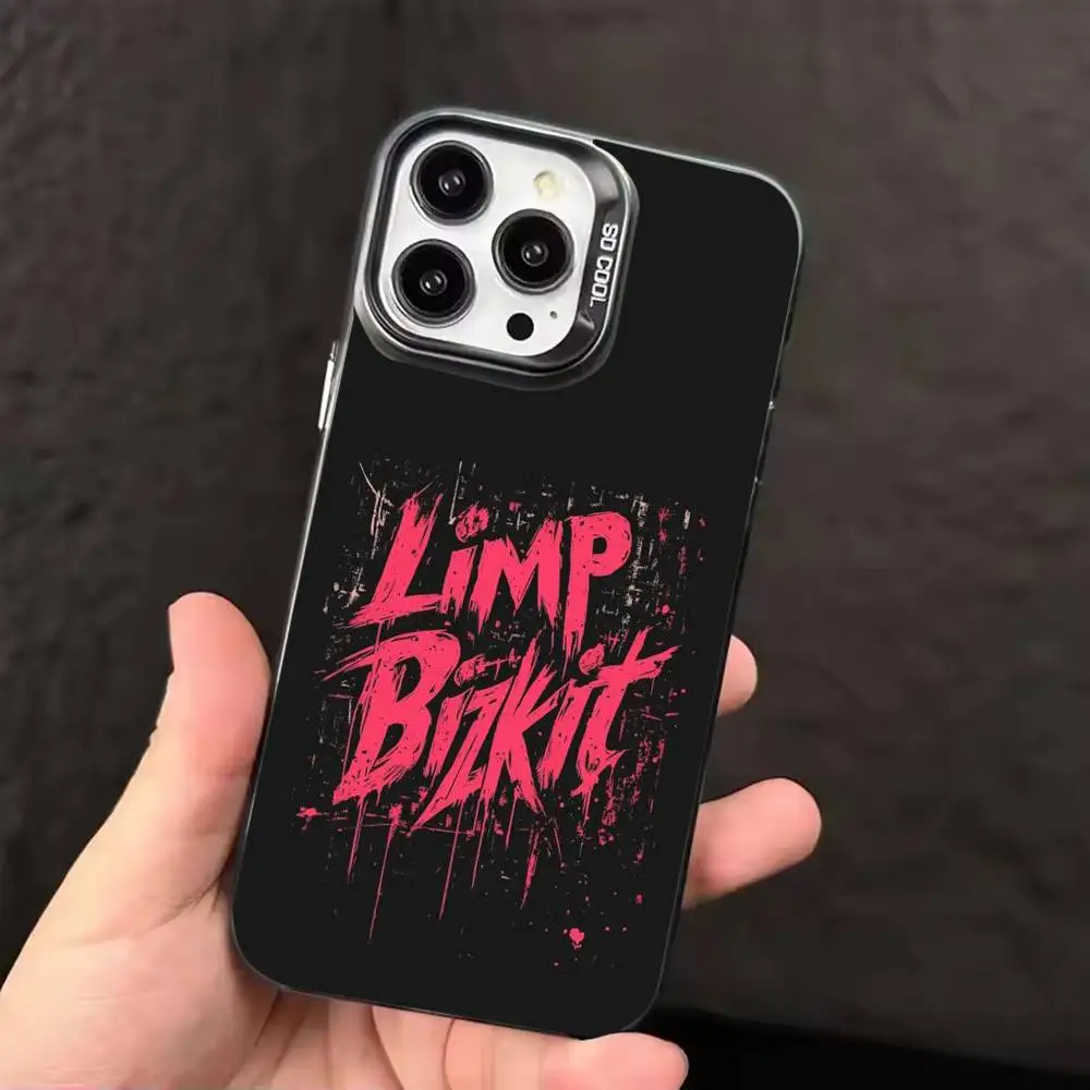 Rock Band L-Limp B-Bizkit Phone Case For iPhone 17 16 15 14 13 12 11 Pro Max Plus Silver candy Matte Cover