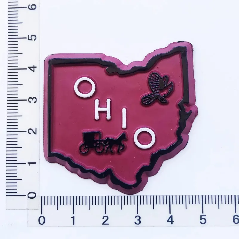 

3d Ohio map design Creative refrigerator sticker tourist souvenir craft gift