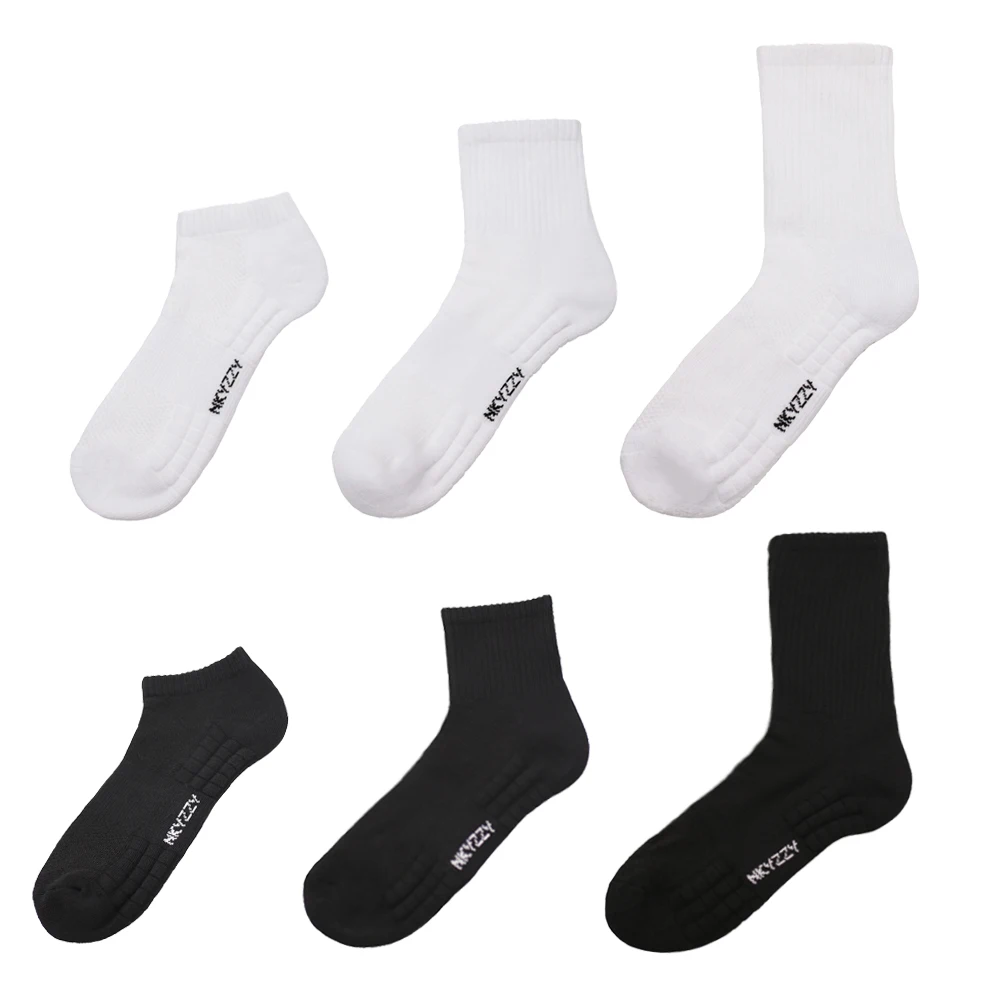 S/M/L 1 Pair Thickened Towel Bottom Socks Mid-length Socks Stockings Sports Socks Breathable Tennis Socks Running Socks