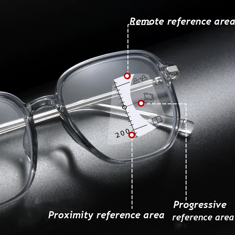 Retro Progressive Multi-Focus Reading Glasses for Men Women Anti-blue Light Finished Near Far Presbyopia Eyeglasses Diopter