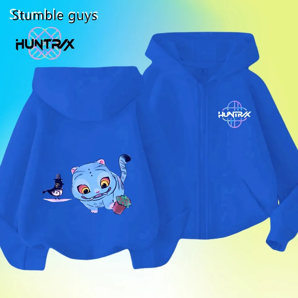 KPop شيطان الصيادين 3-12Y الاطفال قلنسوة بسحاب ربيع الخريف ملابس رياضية الفتيان ملابس الفتيات الدافئة طباعة عادية 2026 جديد