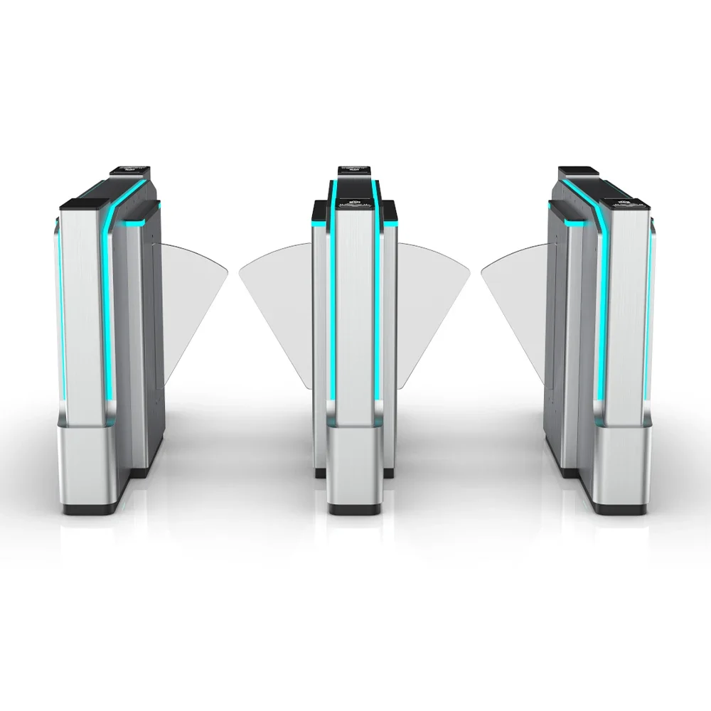 Biometric Flap Barrier Turnstile Gate With Fingerprint And Face Recognition For Government Buildings
