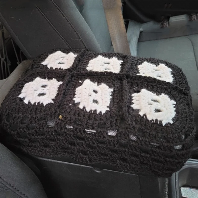 Steering Wheel Covers Skull design Handmade knitting Style For Women And men Steering Wheel Cover car Decoration Accessories