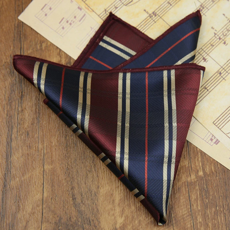 Classic Striped Pocket Square, Green Dots Design