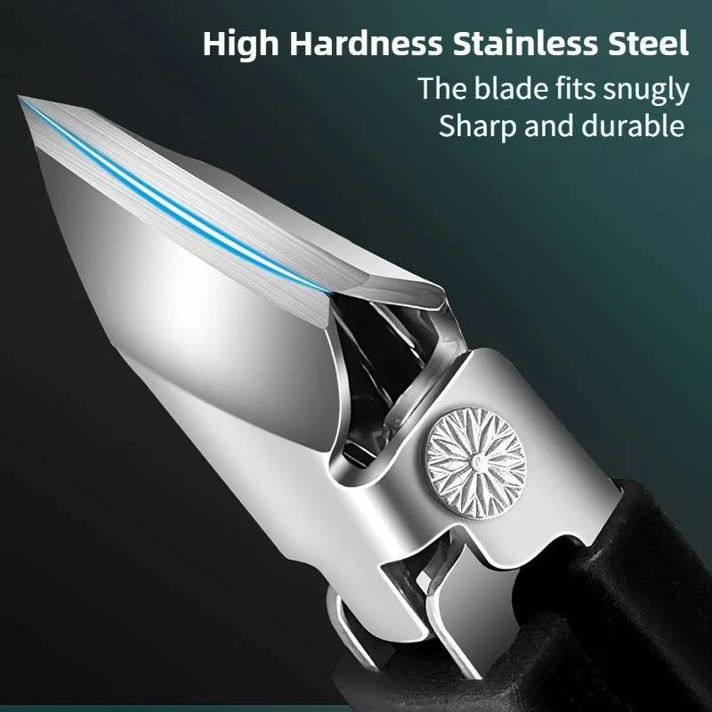 

Professional Stainless Steel Toenail Clippers with Beveled Blade - Anti-Splash Design, Non-Slip Grip Handle Christmas Gift