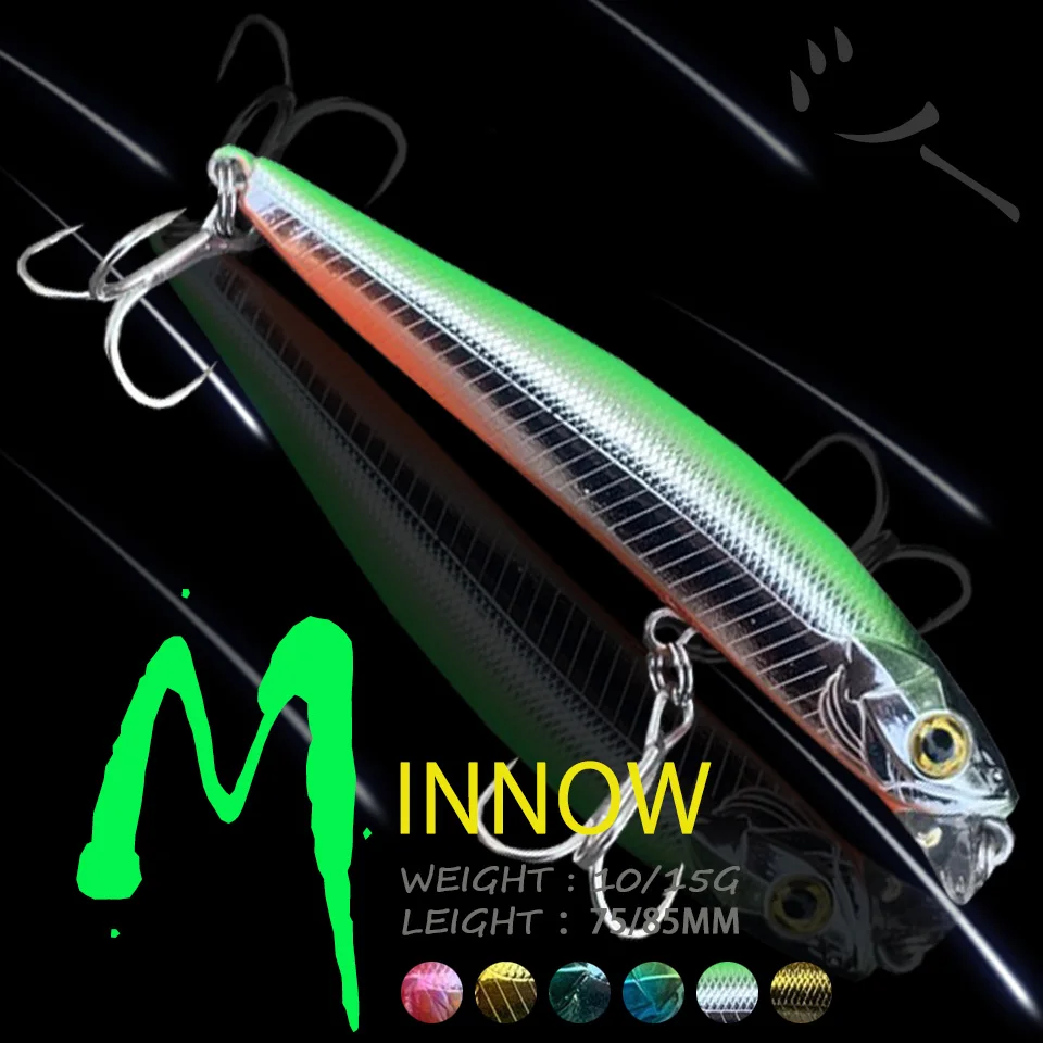 WALK FISH 1PCS Minnow Fishing Lure With Hooks Long Casting Pike Full-stroke Tremor Crank Bait Wobbler Rockfishing Hard Bait