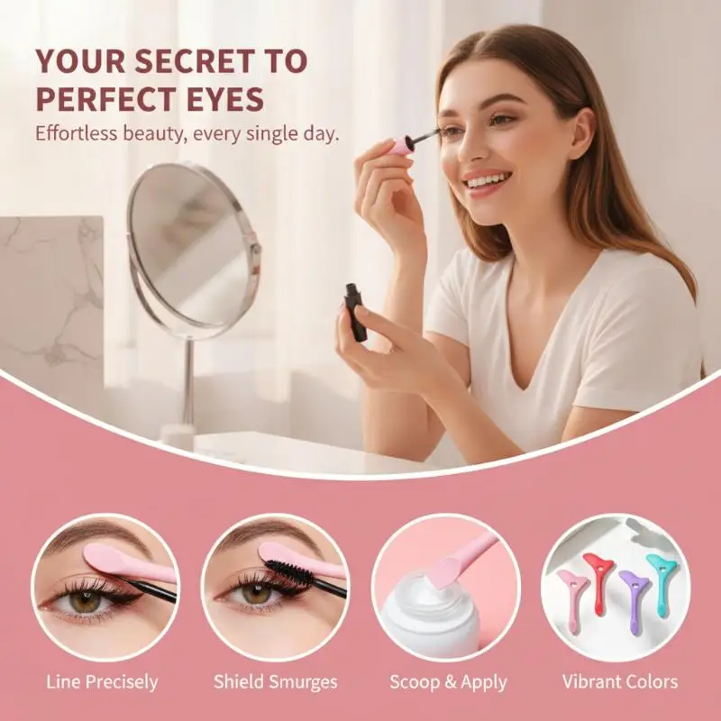 1Set Multi-functional Eyeliner Stencil Wing Tips Silicone Eyeliner Aid Drawing Lipstick Wearing Aid Reusable Makeup Tools
