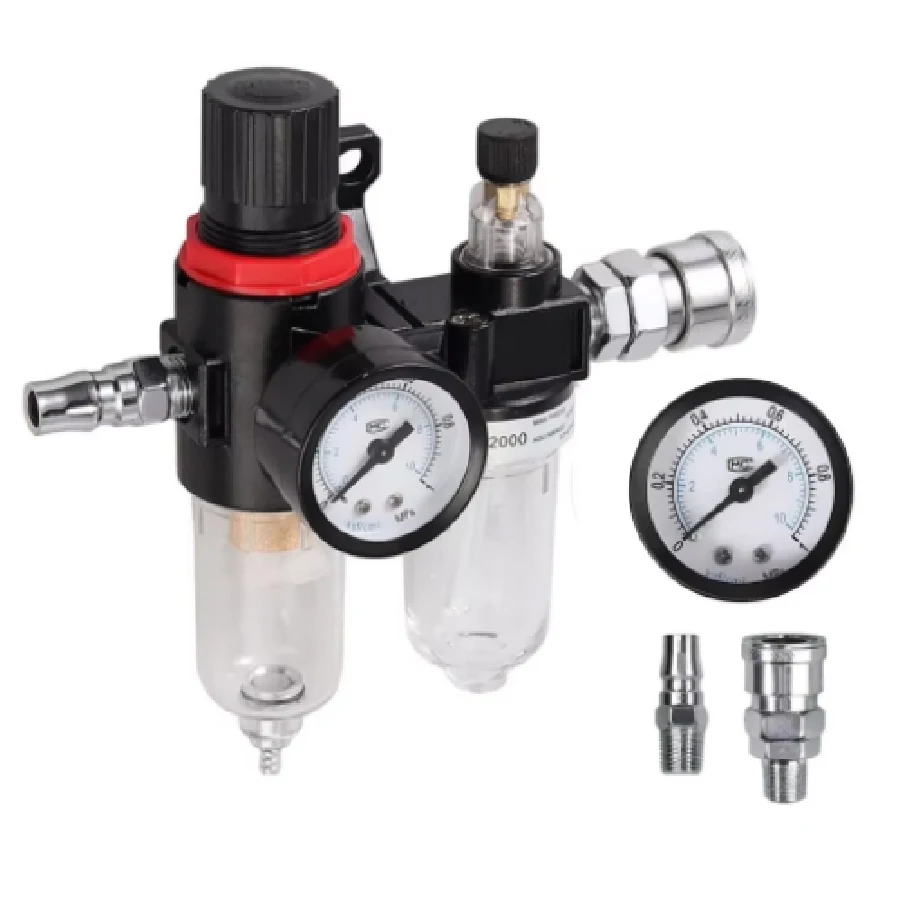 AFR-2000 Pneumatic Filter Air Treatment Unit Pressure Regulator Compressor Reducing Valve Oil Water Separation AFR2000 Gauge