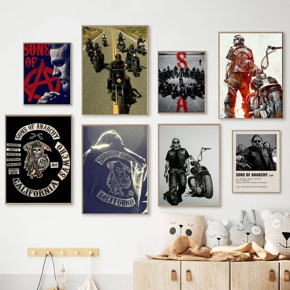 Sons Of Anarchy TV Series Poster No Framed Poster Kraft Club Bar Paper Vintage Poster Wall Art Painting Bedroom Study Stickers